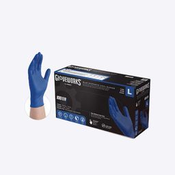 Gloveworks Synthetic Blue Vinyl PF Ind Gloves