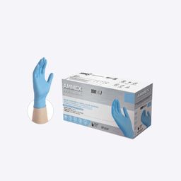 AMMEX Stretch Synthetic Blue Vinyl PF Exam Gloves