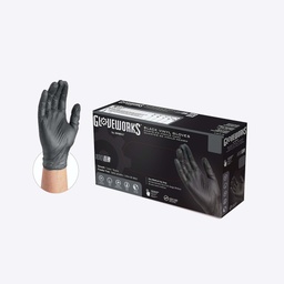 Gloveworks Black Vinyl PF Ind Gloves